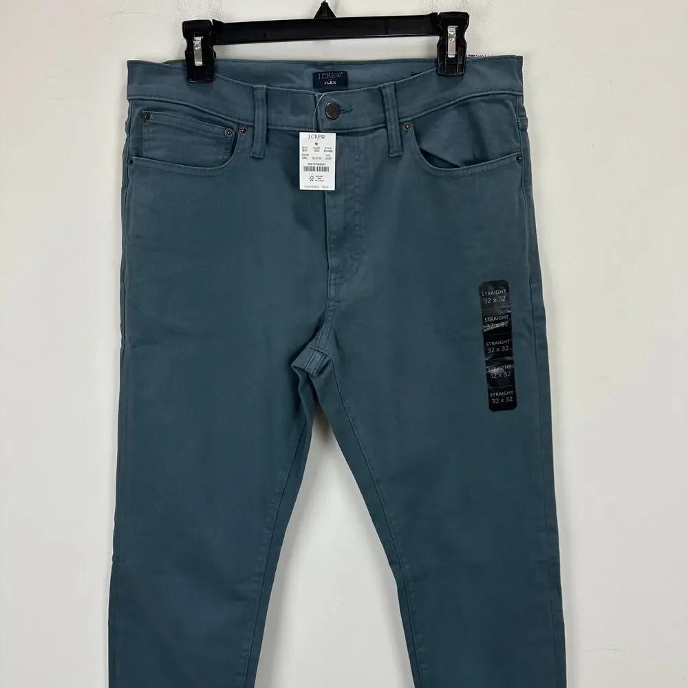 J.Crew Straight Fit Garment Dyed Five Pocket Pant Opal Blue Mens W 32 L 32 NWT
